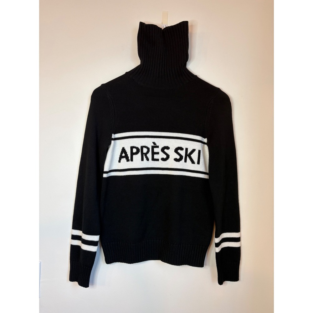 Ellsworth + Ivey Womens Apres Ski Turtleneck Sweater Black White XS
Knit Winter